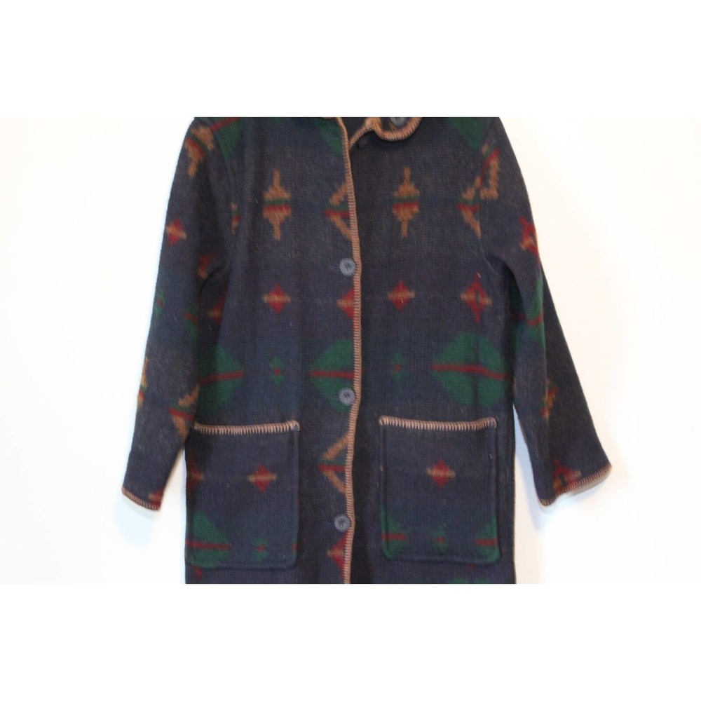Woolrich Southwest Wool Reversible Long Hooded Blanket Coat Duster Small H14206 - Picture 6 of 16